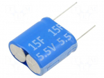 Supercapacitor | THT | 15F | 5.5VDC | 32x32x16mm