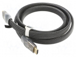 Cable | HDMI plug,both sides | PVC | textile | HDMI 2.0 | Len: 1.5m