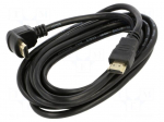 Cable | HDMI plug,HDMI plug 90&deg; up/down | Len: 3m | black | 30AWG