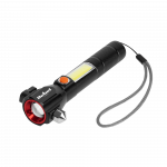 REBEL taaslaetav multifunktsionaalne taskulamp (suum, nuga, klaasihaamer, magnet) | 1200 mAh