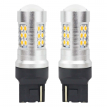 Autolambid, Mootorratta ja traktori valgustid // Auto LED-pirnid ja komplektid // Żar&oacute;wki led canbus 3030 24smd t20 wy21w pomarańczowa amber 12v 24v amio-02393