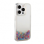 Back panel cover iLike Apple iPhone 15 Pro Max Silicone Case Water Glitter Rainbow