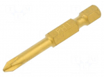 Screwdriver bit | Phillips | PH1 | 1/4" | Overall len: 50mm