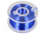 Silver plated copper wires | 0.1mm | blue | Cu,silver plated | 100m