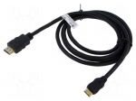Cable | HDMI plug,mini HDMI plug | PVC | HDMI 2.0 | Len: 1m | black