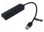 Hub USB | USB 3.0 | PnP,LED status indicator | black | 0.15m | ABS