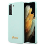Back panel cover Guess  Guess GUHCS21MLSLMGLB S21+ G996 blue/blue hardcase Silicone Script Metal Logo