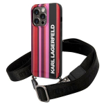Back panel cover Karl Lagerfeld  Karl Lagerfeld Color Stripes Strap Case for iPhone 14 Pro - Pink