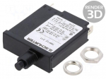 Circuit breaker | Urated: 240VAC | 28VDC | 5A | SPST | Poles: 1 | screw
