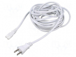 Cable | 2x0.75mm2 | IEC C7 female,JIS 8303 plug | PVC | 5m | white | 7A