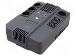 Power supply: UPS | 360W | 600VA | 90x202x285mm | No.of out.sockets: 9