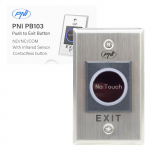 Recessed access switch PNI PB103, touchless, NO/NC/COM, 12V/24V DC, status LED, metallic, 5 wires