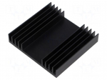 Heatsink: extruded | grilled | black | L: 75mm | W: 79mm | H: 15mm