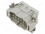 Connector: HDC | contact insert | male | CSE | PIN: 10 | 16A | 600V | 10+PE