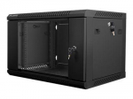 Servers Lanberg  Rack cabinet 19" wall-mount 6U/600x450 (flat pack) with glass door V2, black |