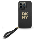 Other Phone Accessory DKNY  DKNY Wrist Strap Stock Logo iPhone 16 Pro Max Case - Black
