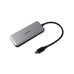 USB-C hub DELTACO, 4-ports, 5 Gbit/s, 100W Power Delivery, silver / USBC-HUB204 / 1902429
