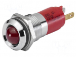 Indicator: LED | prominent | red | 24VDC | &Oslash;14mm | 17 | connectors | 100mcd