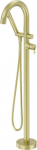 Freestanding bath faucet with shower set
