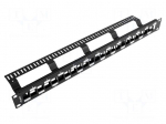 Patch panel | black | Number of ports: 24 | 19" | rack 19" | RACK