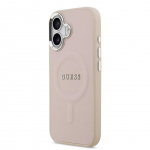 Back panel cover Guess Apple iPhone 17 PU Saffiano MagSafe Case Pink