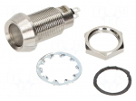 Indicator: LED | recessed | 28VDC | Cutout: &Oslash;12.7mm | IP67 | brass