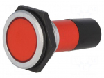 Indicator: LED | flat | 230VAC | Cutout: &Oslash;30.2mm | IP67 | brass