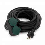 OUTDOOR EXTENSION CORD WITH 2 OUTLETS - 10 m - BLACK - 3G2.5 - SCHUKO