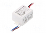 Power supply: switched-mode | LED | 3W | 3&divide;9.5VDC | 500mA | 90&divide;264VAC
