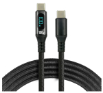 Kaabel LCD-ekraaniga | USB-C | 100 cm | Kiirlaadimine 5.00A / 20V (100 W) | Power Delivery 3.0 | eve