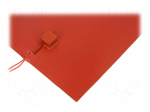 Heating mat | silicone | 480x290mm | 230V | 800W | -30&divide;180&deg;C | 2W/cm2