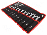 Wrench: combination spanner-set | rattle | tool steel | 12pcs.