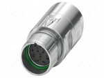 Connector: M23 | plug | PIN: 12 | crimped | straight | M23 PRO | 8A | 150V