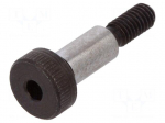Shoulder screw | Mat: steel | Thread len: 7mm | Thread: M3 | Cut: imbus
