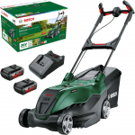 Bosch cordless lawn mower AdvancedRotak 36V-40-650, 36Volt (green/black, 2x Li-ion battery 2.0Ah, POWER FOR ALL)