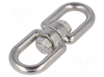 Swivel | acid resistant steel A4 | for rope | 115mm | Size: 10mm