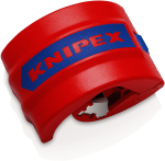 Knipex BiX, pipe cutter for plastic pipes and sealing sleeves (red/blue)