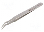 Tweezers | 120mm | Blades: curved | SMD