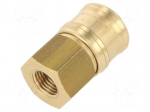 Quick connection coupling EURO | Mat: brass | Int.thread: 1/4"