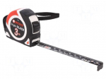 Measuring tape | L: 3m | Width: 16mm | Enclos.mat: ABS,elastolan