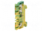 Splice terminal: rail | 2.5mm2 | ways: 1 | terminals: 3 | yellow-green