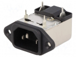 Connector: AC supply | socket | male | 1A | 250VAC | IEC 60320 | -25&divide;85&deg;C
