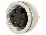 Connector: M16 | socket | female | soldering | PIN: 5 | 5A | 250V | IP40