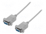 Cable | D-Sub 9pin socket,both sides | 1.8m | grey