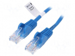 Patch cord | U/UTP | 5e | stranded | CCA | PVC | blue | 10m | 26AWG