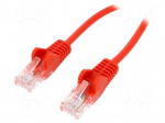 Patch cord | U/UTP | 6 | stranded | CCA | PVC | red | 5m | 24AWG