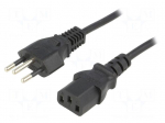Cable | IEC C13 female,NBR 14136 (N) plug | 1.8m | black | PVC | 10A