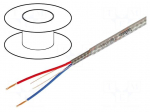 Wire: headset | stranded | 2x0,05mm2 | transparent | 50m | 2.3mm