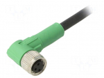 Connection lead | M8 | PIN: 3 | angled | 3m | plug | 60VAC | 4A | -25&divide;90&deg;C