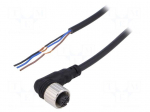 Connection lead | M12 | PIN: 3 | angled | 5m | plug | Insulation: PVC